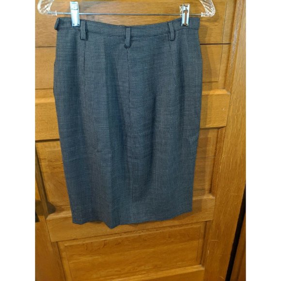 Giorgio Armani Skirt Size 8 Zip Up Knee Length Pencil Skirt Navy Blue Womens - Picture 2 of 8